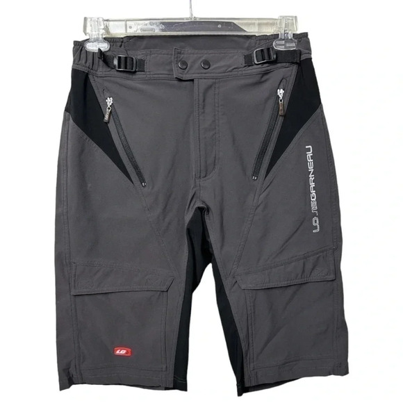 Louis Gatineau Cyclist Shorts Mens Gray Zipper Pocket Belted High Rise Shorts. - Picture 1 of 12